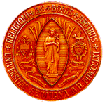 The inscription around the rim of the medallion reads: Universitas Setoniana A.D. MDCCCLXI, Religioni Ac Bonis Artibus, 