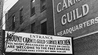 Bishop Thomas J. Walsh (1873-1952) established the Mount Carmel Guild in Newark in 1911 to serve the needy of his Catholic archdiocese. During the Great Depression, the soup kitchen in the basement of Saint Patrick's Pro-Cathedral served more than 1.6 mi
