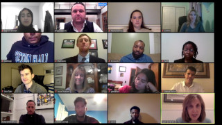 PiratesPitchVirtual Students on virtual pirates pitch meeting through zoom