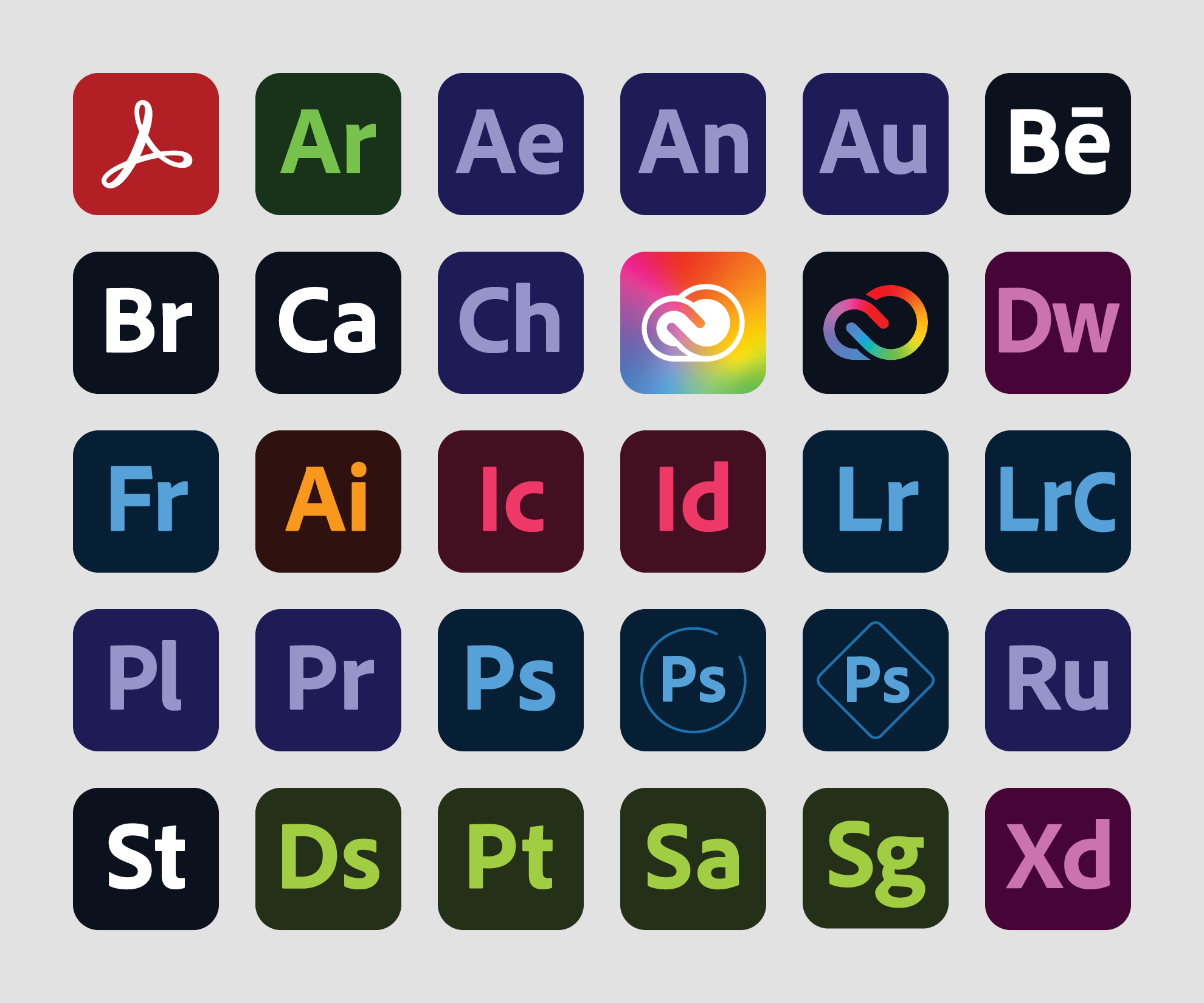 Adobe Creative Cloud App Logos