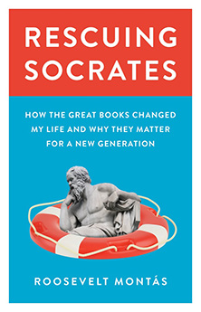 a picture of Dr. Roosevelt Montása picture of Dr. Roosevelt Montás lecturing Rescuing Socrates book cover