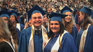 Photo of graduating students Nicholas and Jessica Romano