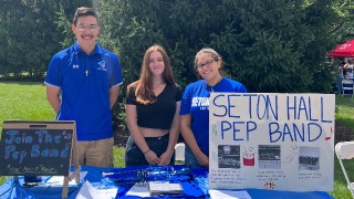 Seton Hall Pep Band at the Fall 2022 Involvement Fair. 