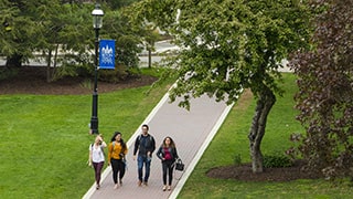 Seton Hall Students Walking on Campus 