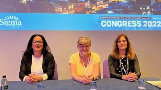 Sigma Theta Tau Nursing Story 320x180-1 Nursing professors Kathleen Neville, Mary Ellen Roberts and Joyce Maglione presented at the Sigma Theta Tau International Nursing Research Congress in Edinburgh, Scotland.