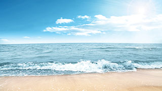 A photo of the beach and waves