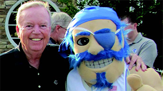 John Swift with the Seton Hall pirate