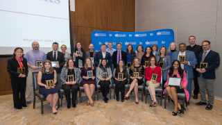 A photo of teacher and researcher award recepients