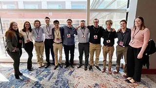 WSOU student broadcasters at the 2022 National Student Media Electronic Convention held by the College Broadcasters, Inc.