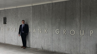 Criminal Justice Professor Given 'Key to West Point'Professor Giuseppe M. Fazari standing outside the World Bank Group.