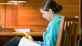 A girl reading a book