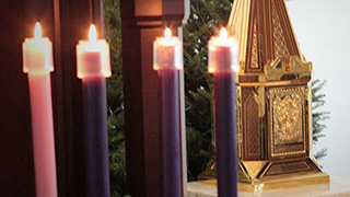 Advent candles lit Advent candles lit
