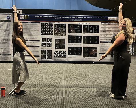 SHU MS SLP students presenting research