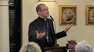 Bishop Saporito speaking at ICSST