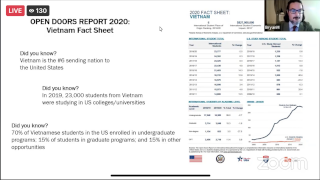 Bryan meadows hosting a webinar on zoom with Vietnam