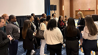 B.S.W. students talk to Elizabeth Gillette