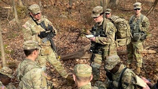 MS Cadets brief plan to their platoon leadership.