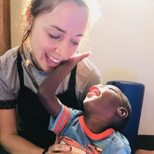 Picture of Clare Byrne holding baby