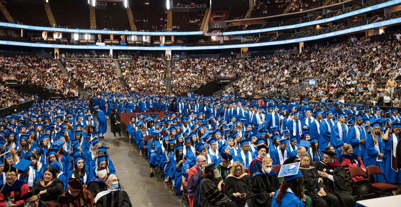 A photo of students at graduation.