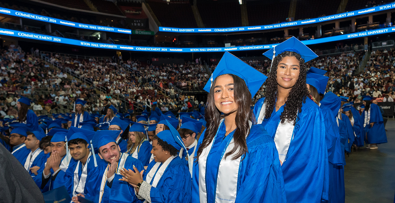 A photo of students at graduation.