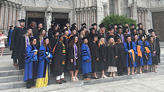 Graduate students outside Basilica