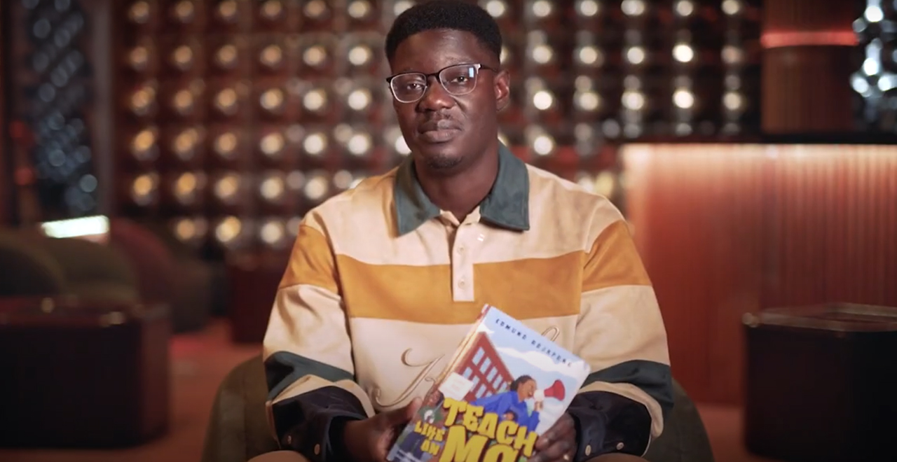 Edmund Adjapong, Ph.D. with his new book, Teach Like an MC