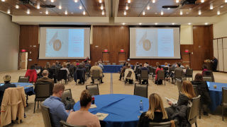 Guest Presenter Dr. Iandolipanelists answering questions and addressing Presentation in Bethany hall