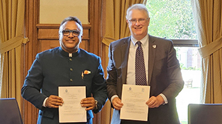 Provost Erik Lillquist and President Raj Kumar