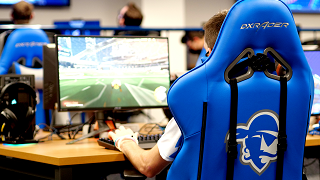 Esports Player in the Seton Hall Esports Lab.