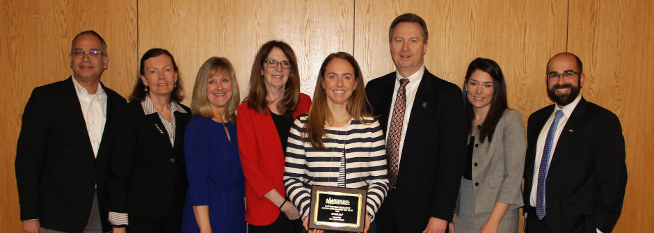 Experiential Education Award Recipient with faculty and administrators. 