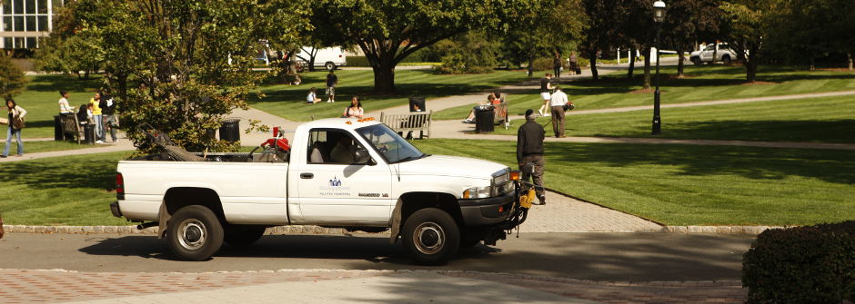 Facilities Engineering truck on the green. 