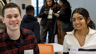 Image of two Stillman students at startup Future Health
