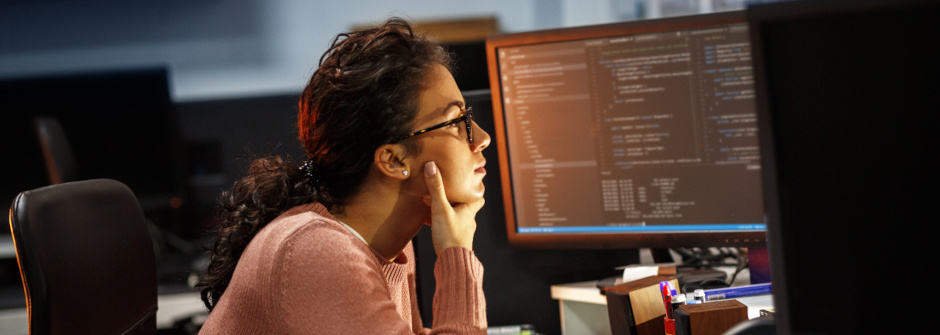 Image of female student at computer