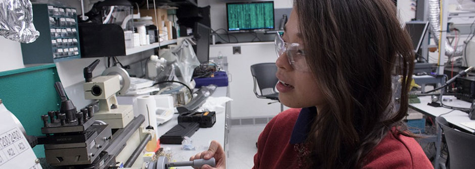Student in the Giant Leap lab.