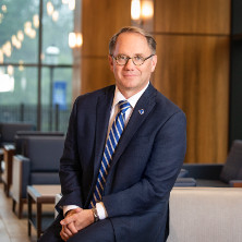 President Joseph Nyre in Bethany Hall. 