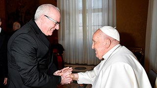Monsignor Joseph R. Reilly meets Pope Francis