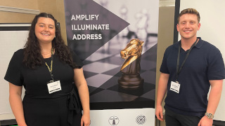 Graduate students, Joshua Smith and Anneliese Preske, traveled to Washington, D.C., to showcase their research on irregular warfare.