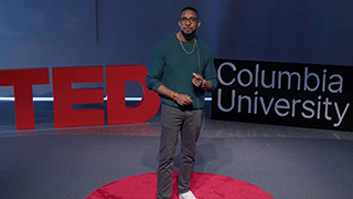 Professor Juan Rios leading a TEDx talk at Columbia University.