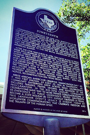 Juneteenth Marker Commemorated annually on June 19th, Juneteenth is the oldest known celebration of the end of slavery in the U.S.