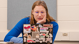 student at laptop