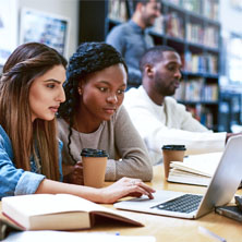 Students using a laptop