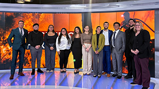 Latino Institute Students visiting a television station