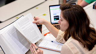 Student reading