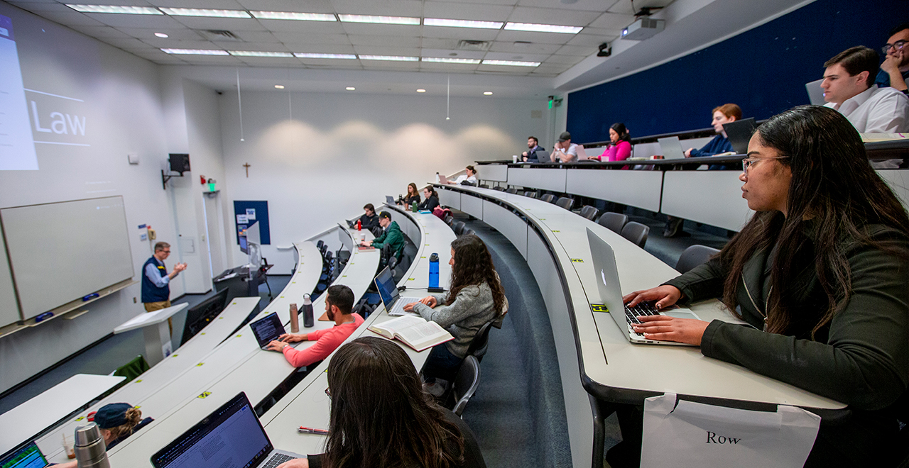 Law students attending a lecture at Seton Hall Law School