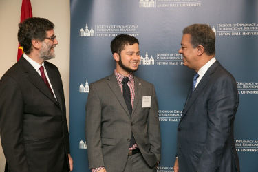 To honor the signing of a Memorandum of Understanding between the School, Fundación Global Democracia y Desarrollo and the United Nations Association of the Dominican Republic (UNA-DR), former President of the Dominican Republic Leonel Fernande.