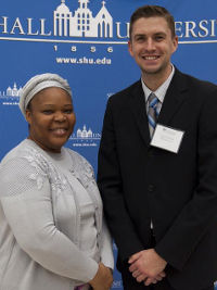 Matthew Mitchell with Liberian Peace Activist, Leymah Gbowee. 