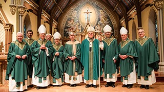 Cardinal Joseph W. Tobin, (center) joined by concelebrants at the Chapel of the Immaculate Conception Cardinal Joseph W. Tobin, (center) joined by concelebrants at the Chapel of the Immaculate Conception