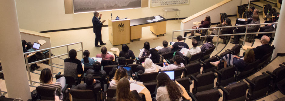 Physics lecture in McNuley Hall.