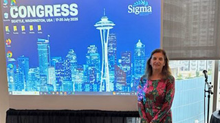 Joyce Maglione presented research on a clinical training program for M.S.N. students developed through a $3.6 million federal grant.
