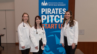 Nursing students participating in Pirates Pitch.